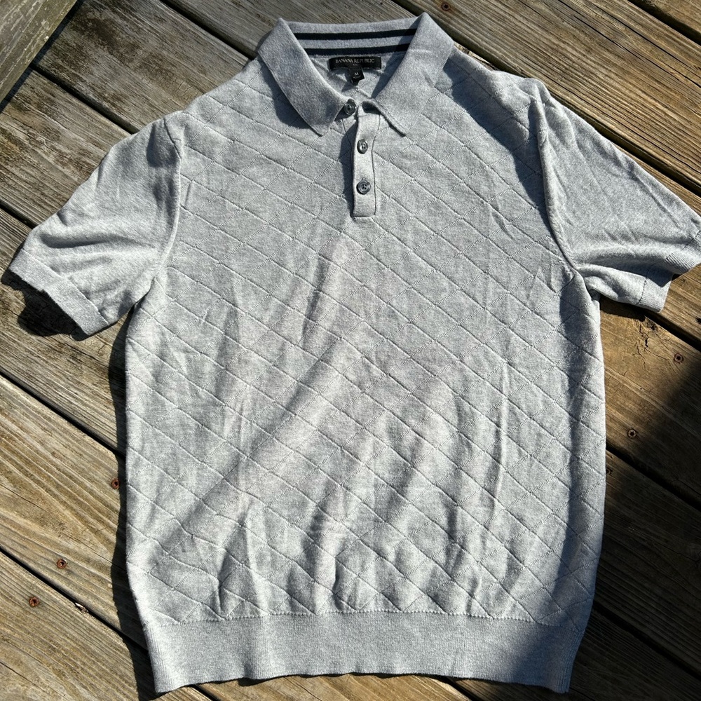 Banana Republic Light Gray Polo Shirt